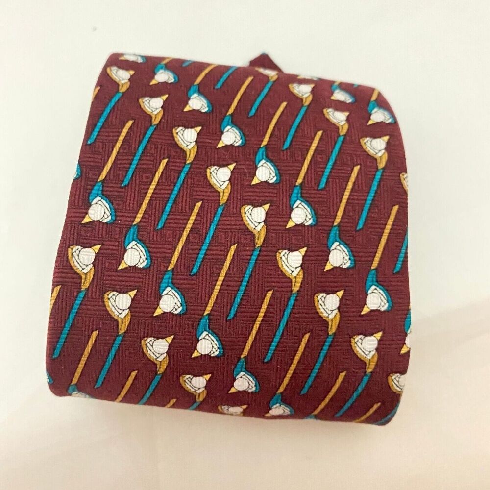 #5633 Maroon Sky Bend Country  Golf Club Mens Necktie, Tie 55X4